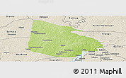 Physical Panoramic Map of Tieningboue, shaded relief outside