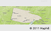 Shaded Relief Panoramic Map of Tieningboue, physical outside