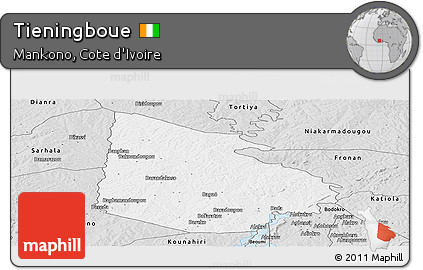 Silver Style Panoramic Map of Tieningboue