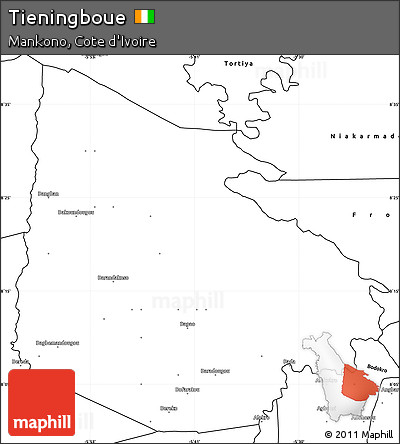 Blank Simple Map of Tieningboue