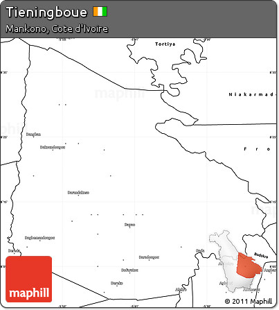 Blank Simple Map of Tieningboue