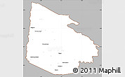 Gray Simple Map of Tieningboue, cropped outside