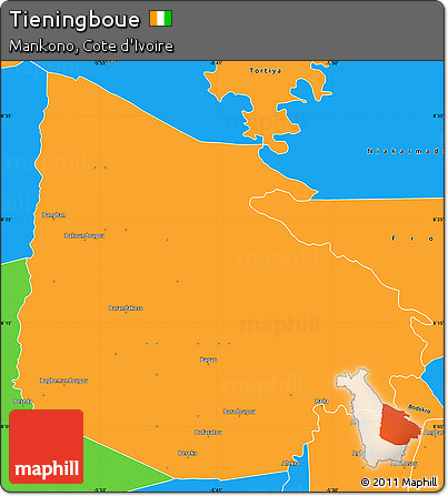 Political Simple Map of Tieningboue
