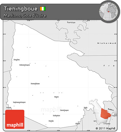 Silver Style Simple Map of Tieningboue