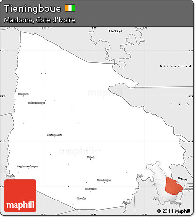 Silver Style Simple Map of Tieningboue