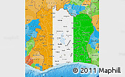 Flag Map of Cote d'Ivoire, political outside