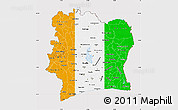 Flag Map of Cote d'Ivoire