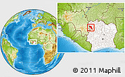 Physical Location Map of Bako, highlighted country