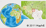 Physical Location Map of Kaniasso, highlighted country