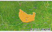 Political 3D Map of Seydougou, satellite outside