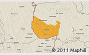Political 3D Map of Seydougou, shaded relief outside