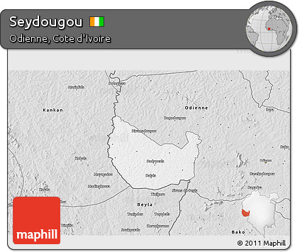 Silver Style 3D Map of Seydougou