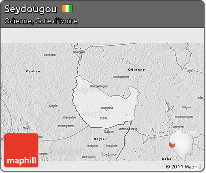Silver Style 3D Map of Seydougou