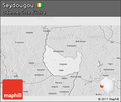Silver Style 3D Map of Seydougou