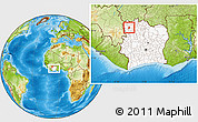 Physical Location Map of Tieme, highlighted country, within the entire country