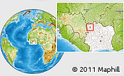 Physical Location Map of Tieme, highlighted country
