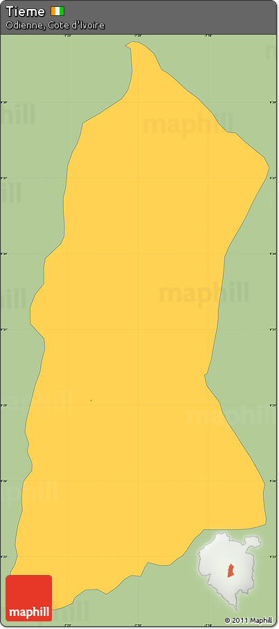 Savanna Style Simple Map of Tieme, single color outside