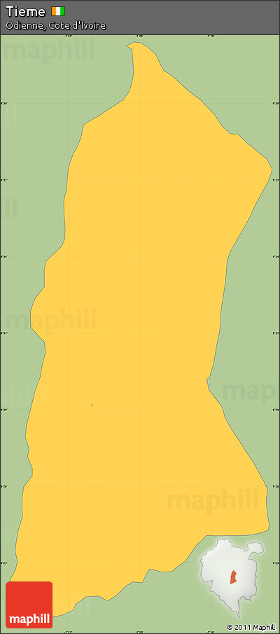 Savanna Style Simple Map of Tieme, single color outside