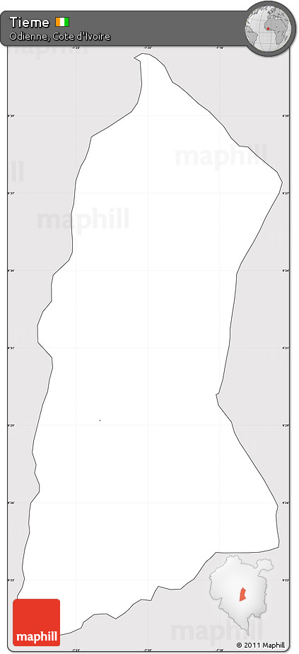 Silver Style Simple Map of Tieme, cropped outside