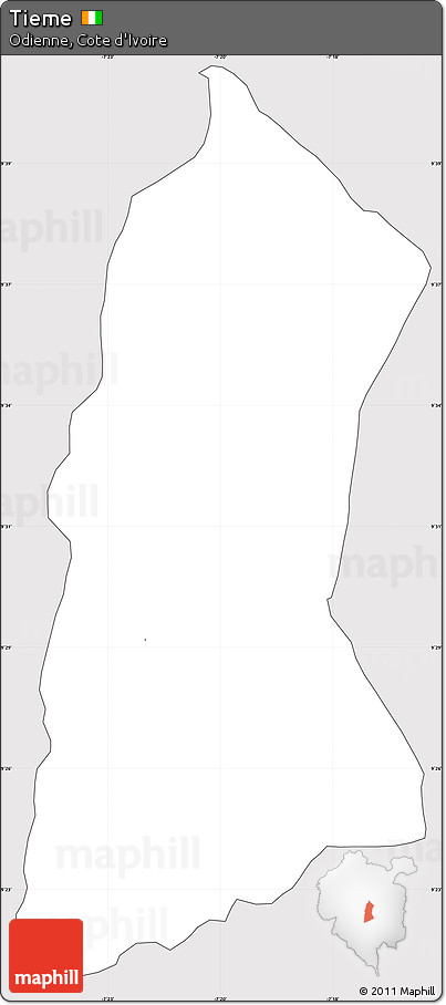 Silver Style Simple Map of Tieme, cropped outside