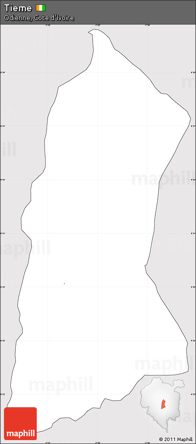 Silver Style Simple Map of Tieme, cropped outside