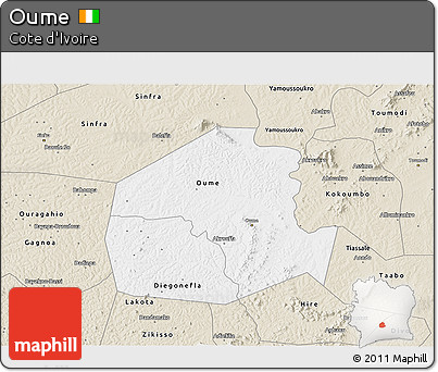 Classic Style 3D Map of Oume