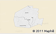 Classic Style 3D Map of Oume, single color outside