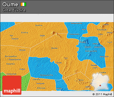 Political 3D Map of Oume