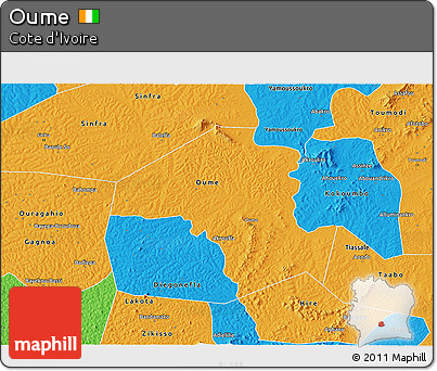 Political 3D Map of Oume