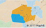 Political 3D Map of Oume, lighten