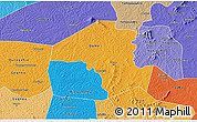 Political 3D Map of Oume, political shades outside