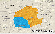 Political 3D Map of Oume, shaded relief outside