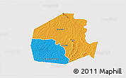 Political 3D Map of Oume, single color outside