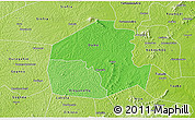 Political Shades 3D Map of Oume, physical outside