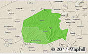 Political Shades 3D Map of Oume, shaded relief outside