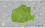 Satellite 3D Map of Oume, lighten, desaturated