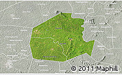 Satellite 3D Map of Oume, lighten, semi-desaturated