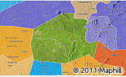 Satellite 3D Map of Oume, political shades outside