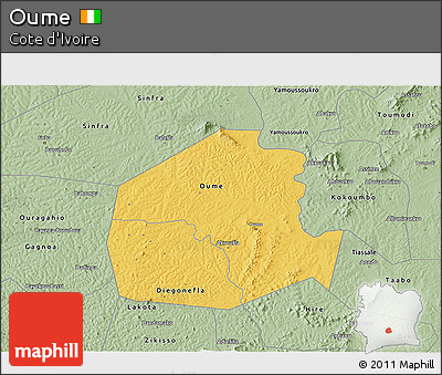 Savanna Style 3D Map of Oume