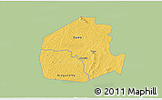 Savanna Style 3D Map of Oume, single color outside