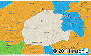 Shaded Relief 3D Map of Oume, political outside
