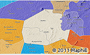 Shaded Relief 3D Map of Oume, political shades outside