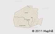 Shaded Relief 3D Map of Oume, single color outside