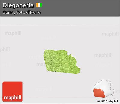 Physical 3D Map of Diegonefla, cropped outside