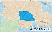 Political 3D Map of Diegonefla, lighten