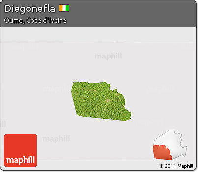 Satellite 3D Map of Diegonefla, cropped outside