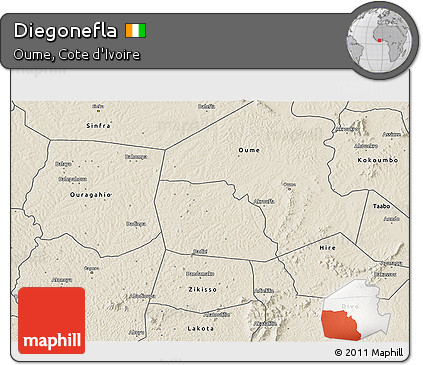 Shaded Relief 3D Map of Diegonefla