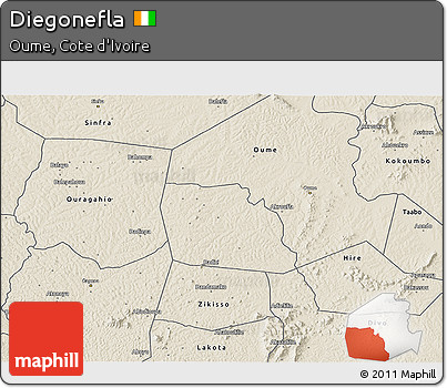 Shaded Relief 3D Map of Diegonefla