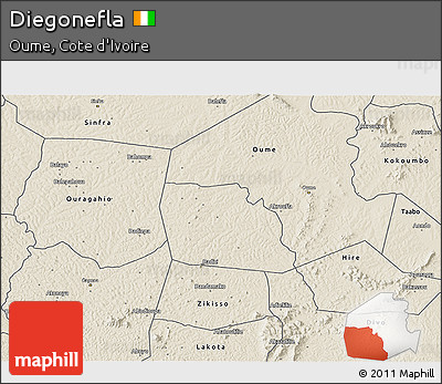 Shaded Relief 3D Map of Diegonefla