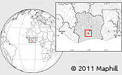Blank Location Map of Diegonefla, highlighted country, within the entire country